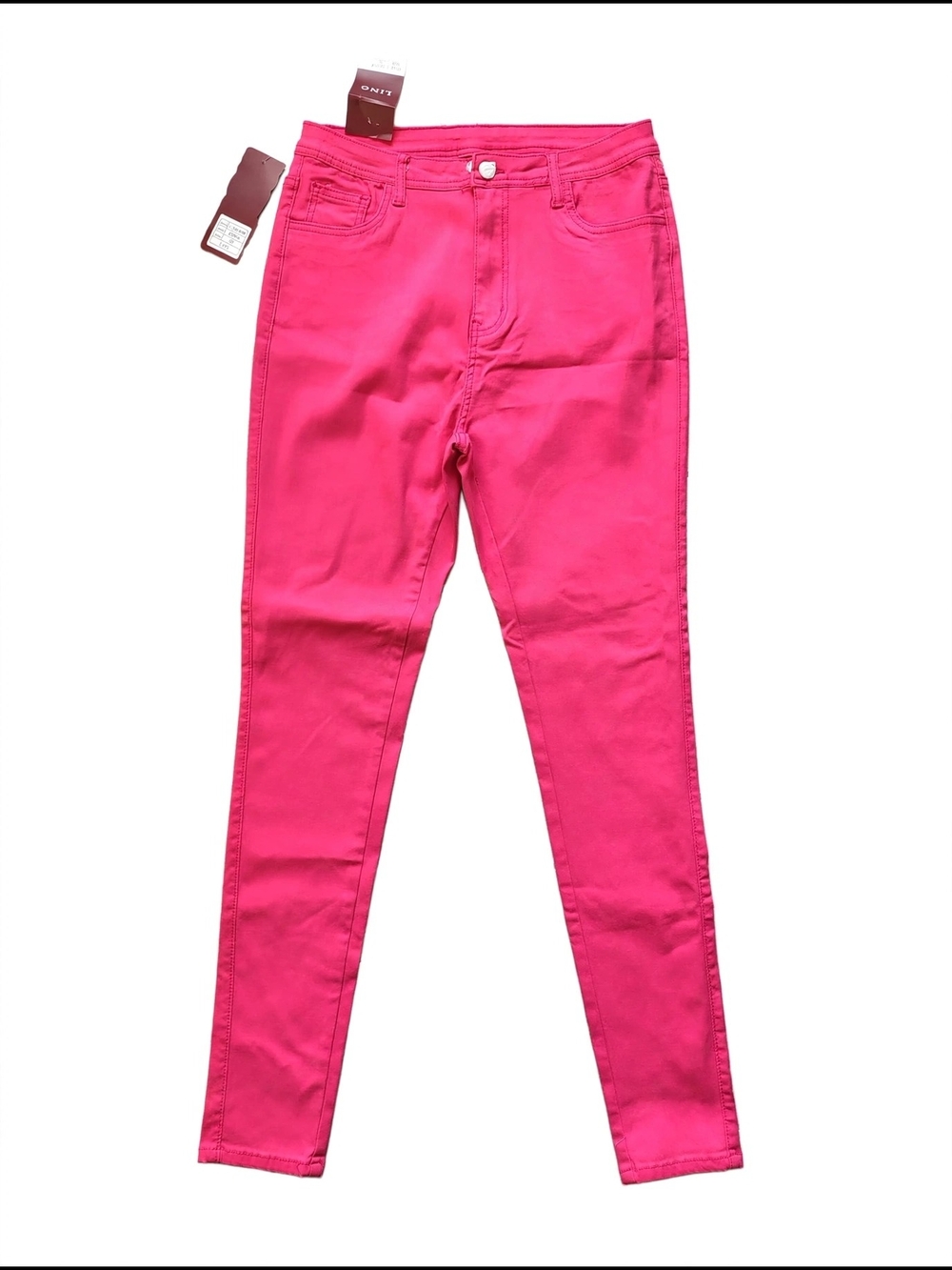 LING Collection Hot Pink Skinny Jeans High Waist Stretch Size XL NWT